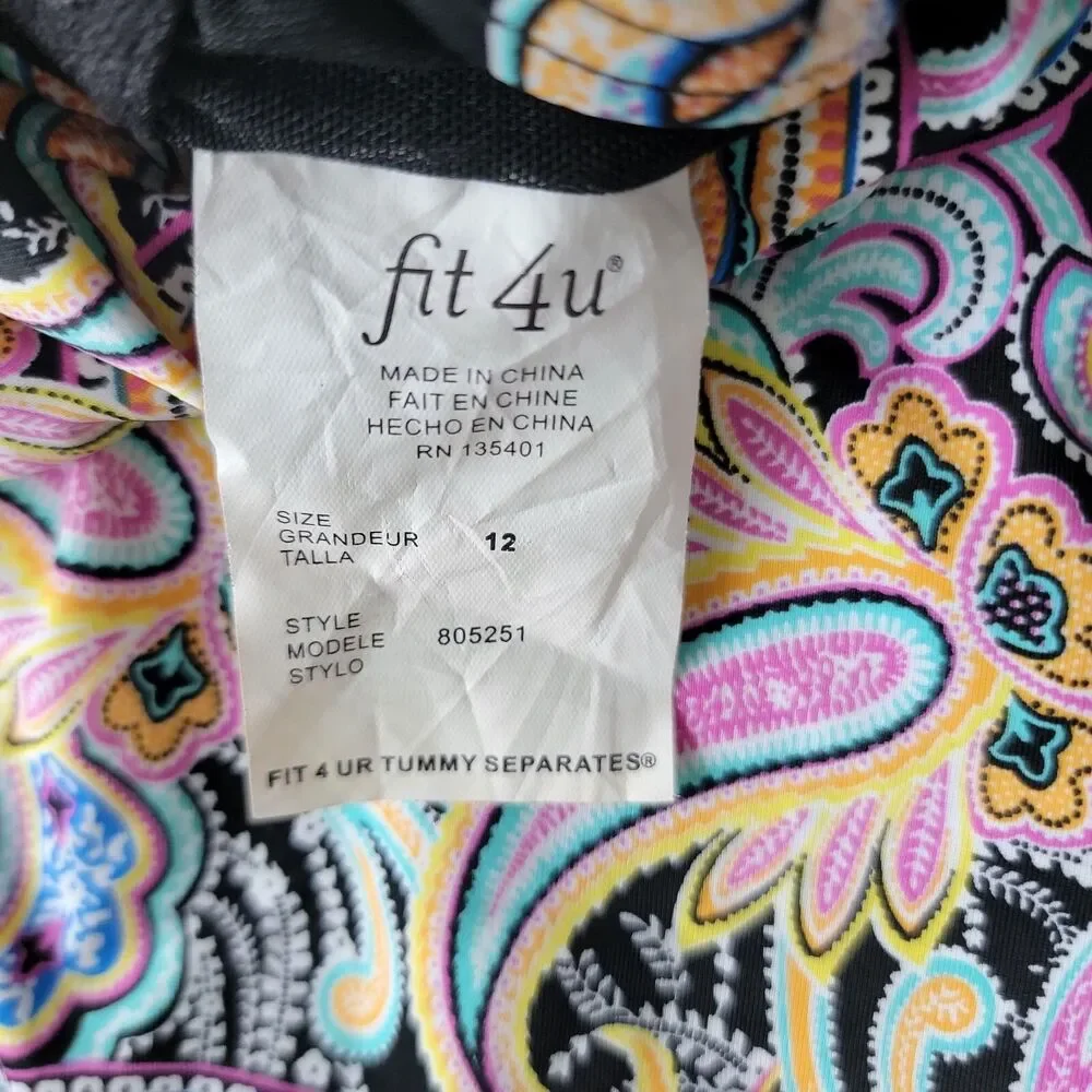 Fit 4 U Tango‎ Bandeau Flyaway padded swimsuits floral figure flattering size 12